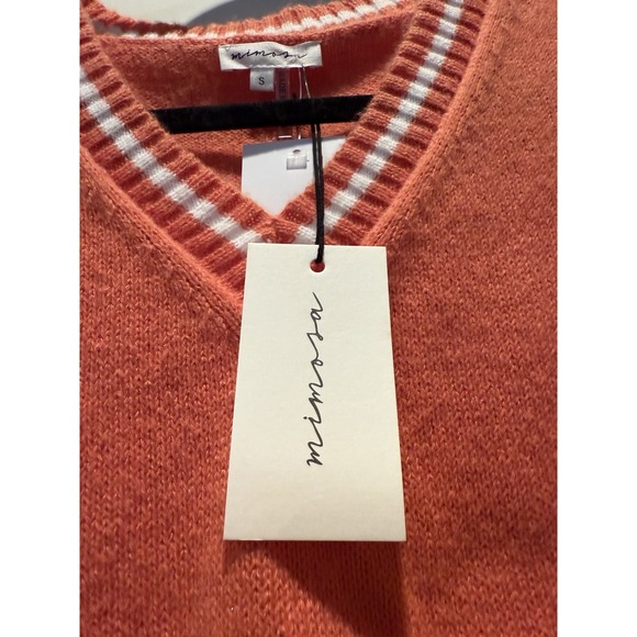 NWT Mimosa Preppy Varsity Cheer Orange Two Piece‎ Vest Mini Skirt Knit Set S - Picture 6 of 6